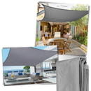 Sombra retangular de voile de exterior Oiens cinza, resistente às intempéries, ideal para áreas externas ao ar livre.