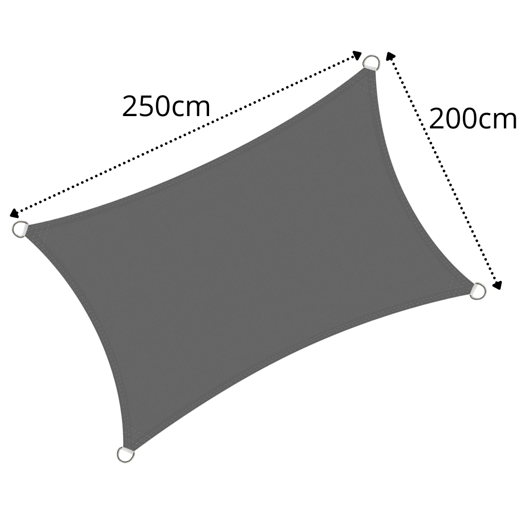 Véu de sombra retangular cinza resistente às intempéries para uso externo, marca Oiens, proteção solar em espaço ao ar livre.