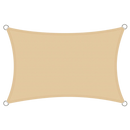 Vela de sombra retangular cinza para uso externo resistente às intempéries, marca Oiens, protegendo do sol e do vento.