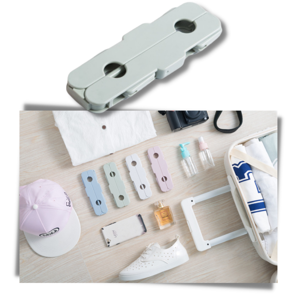 Conjunto de 2 cintres portáteis Onever em azul, úteis para organização e armazenamento de roupas.