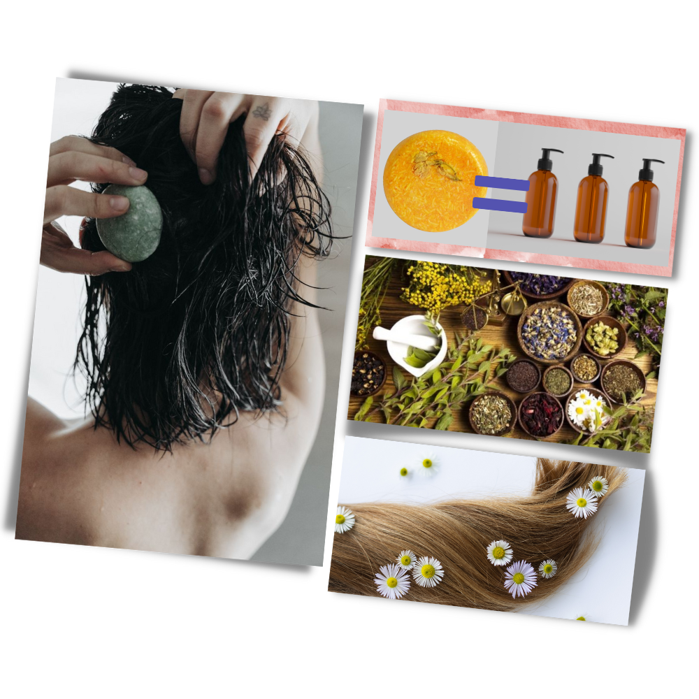 Barra de shampoo e condicionador natural Onhuon para cuidados capilares, com ingredientes de canela.