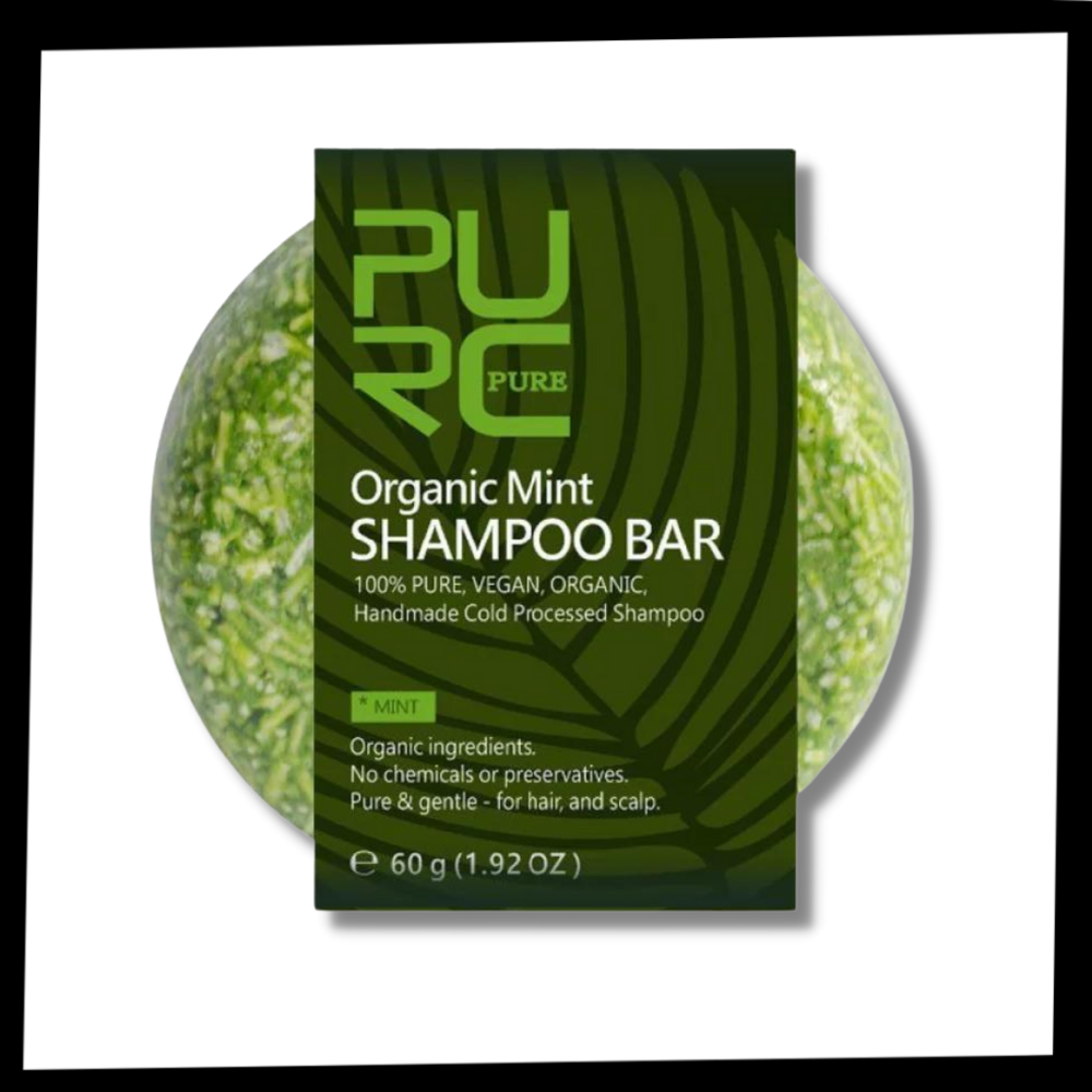 Barra de shampoo e condicionador natural Onhuon para cuidado dos cabelos, com aroma de canela e ingredientes sustentáveis.