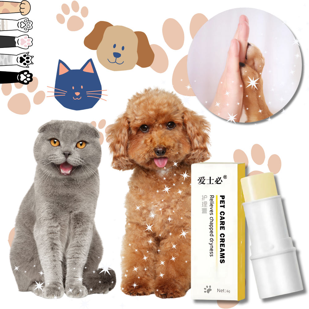 Baume apaisant pour coussinets d'animaux, marque Only Natural Pet, en tube, utilisé pour soulager la peau des animaux de compagnie.