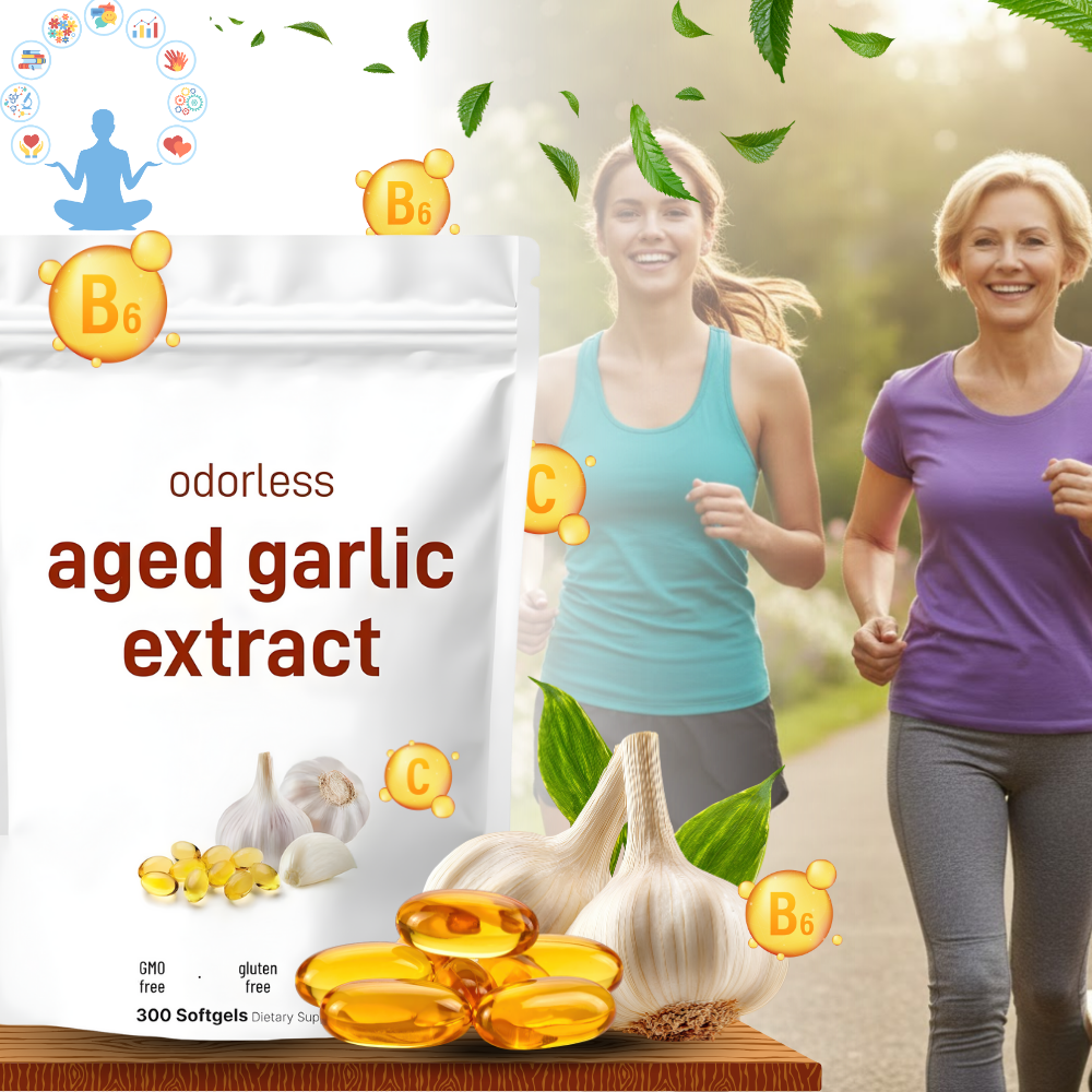Gélules moles com extrato de alho orgânico da Bulksupplements, suplemento alimentar para animais de estimação.