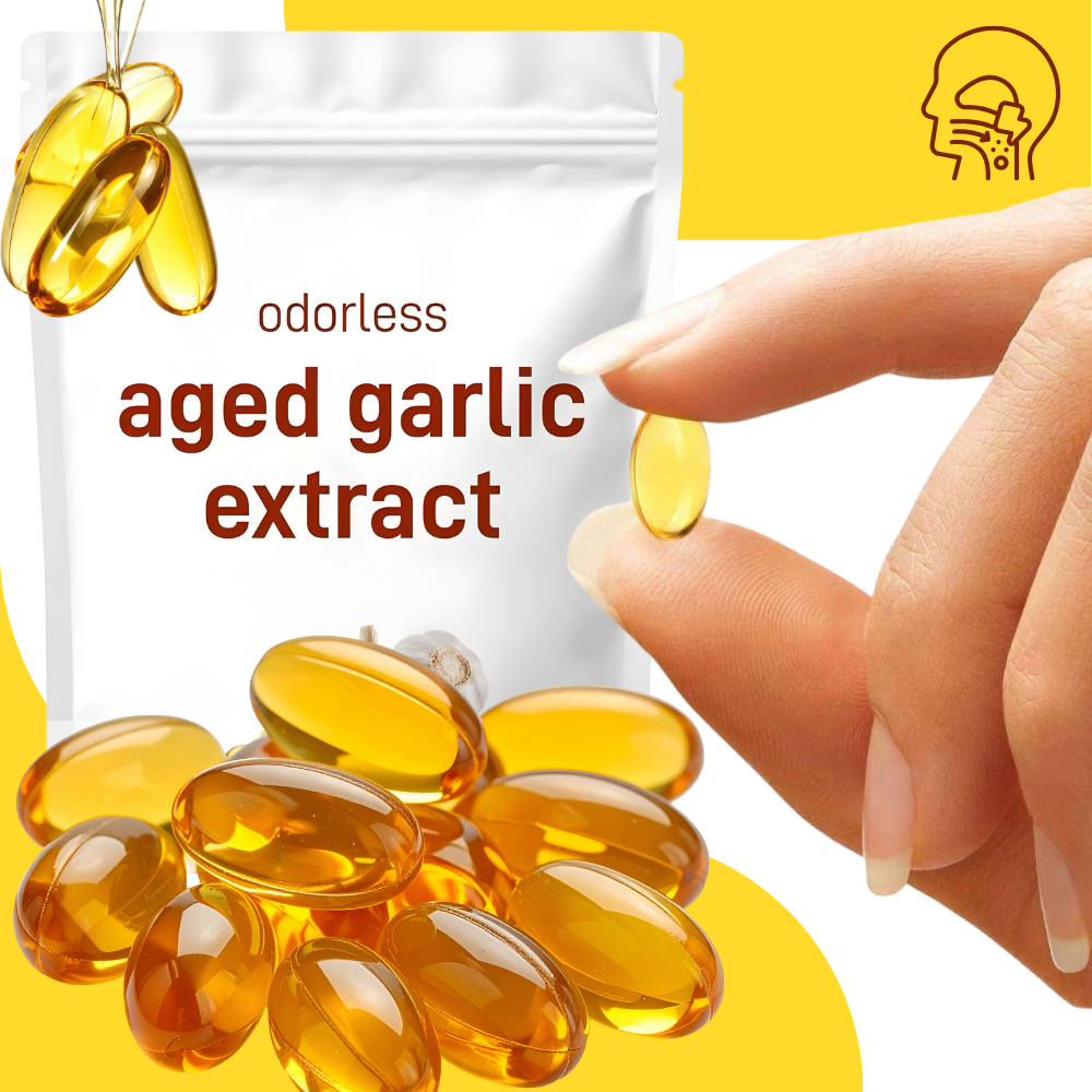 Gélulas moles de extrato de alho orgânico da Bulksupplements, suplemento vitamínico para animais de estimação.