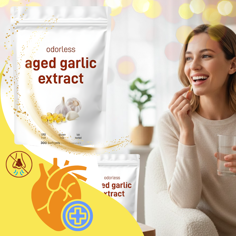 Gélules moles de extrato de alho orgânico para animais de estimação, suplemento vitamínico da marca Bulksupplements