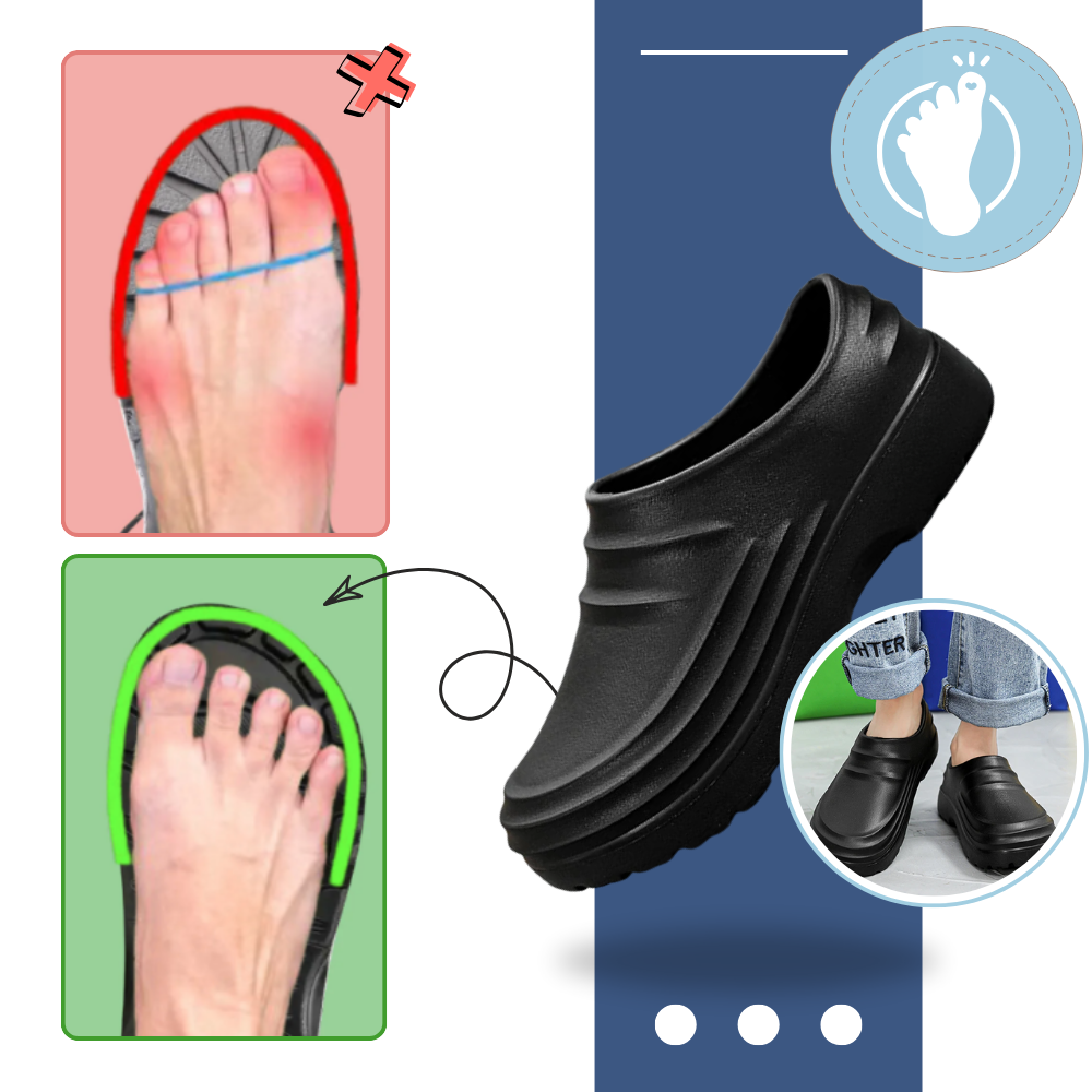 Sabots de trabalho ortopédicos Avamo com sola antiderrapante e suporte ergonômico, ideal para conforto e segurança no ambiente de trabalho