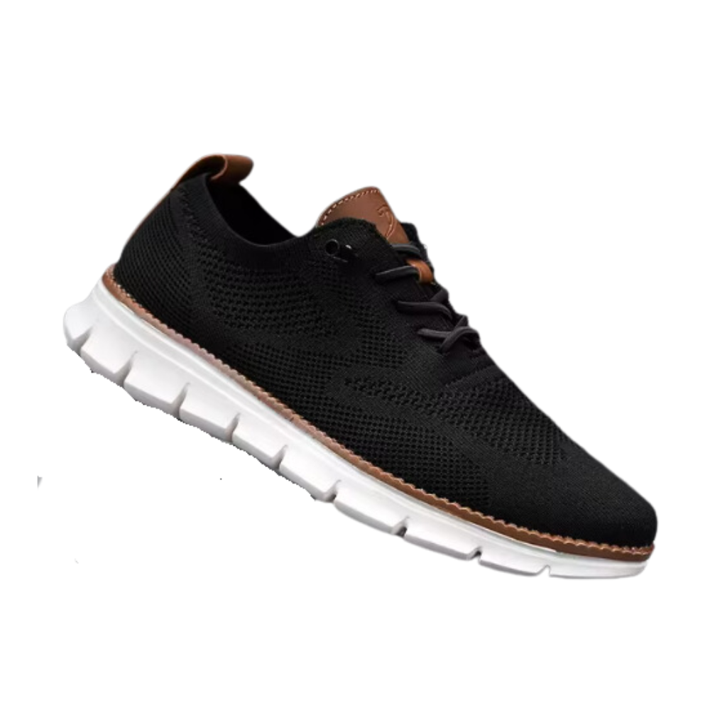 Sapatos ortopédicos respirantes Upioiwer com suporte de arco e sola preta, ideal para conforto e saúde dos pés.