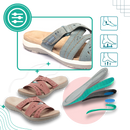 Sandálias abertas com palmilhas ortopédicas da marca Haipeixinli, sapatos confortáveis e com design elegante.