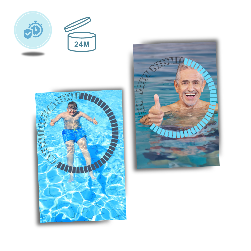 Tabletes de cloro extra purificantes para piscina, marca Ostrifin, acessório para piscinas e spas, embalagem de 50g.