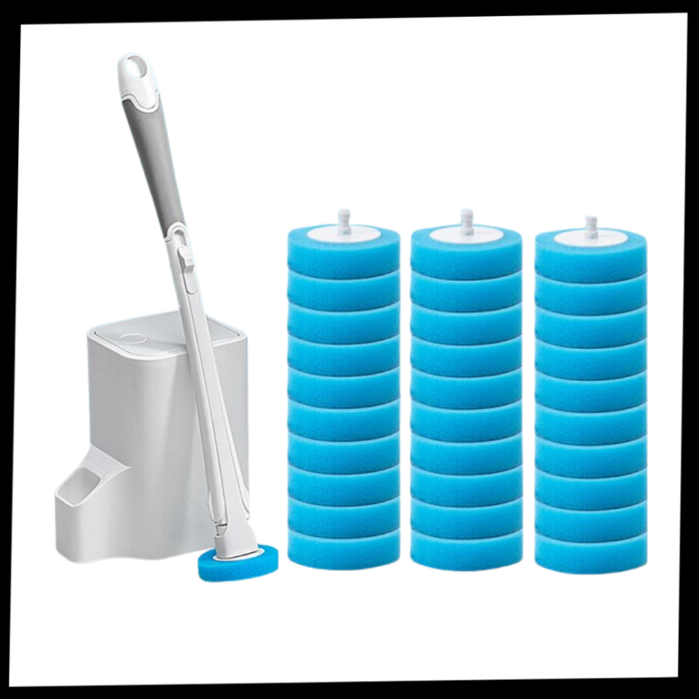 Conjunto de 10 brosses de toilettes jetáveis Ostrifin com porta-brosses, resistentes e higiênicas para banheiro.