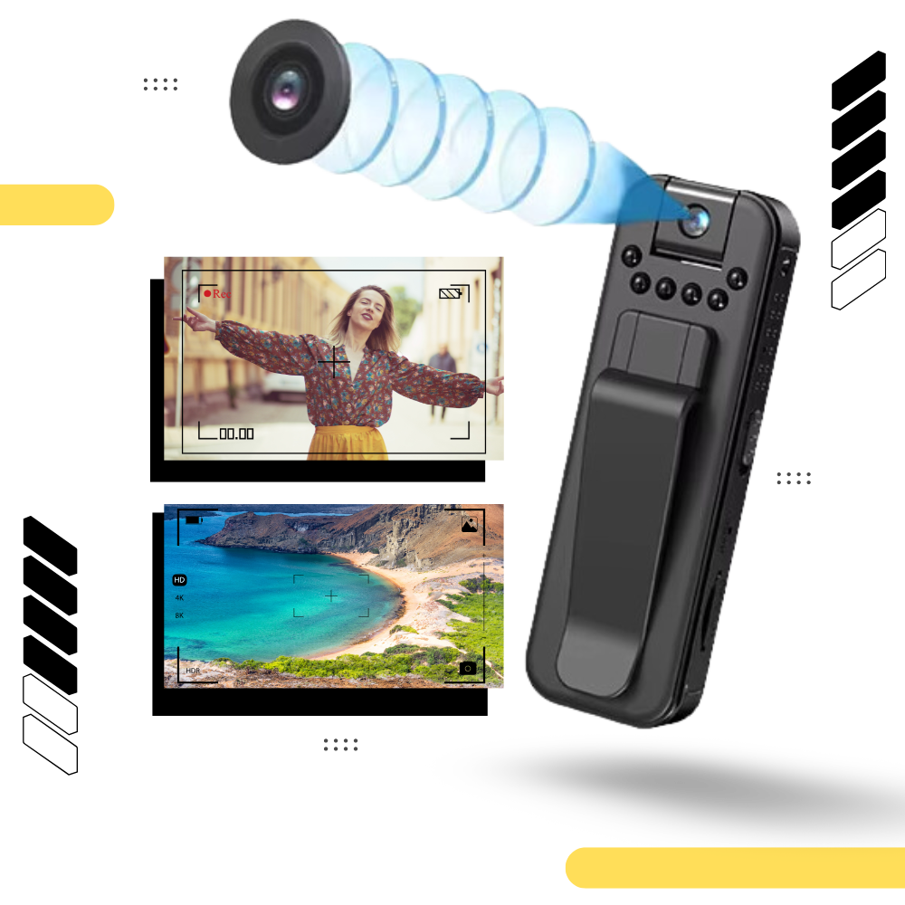 Câmera corporal sem fio Feiona, compatível com OTG, para gravação de vídeos e fotos em alta qualidade, dispositivo portátil.