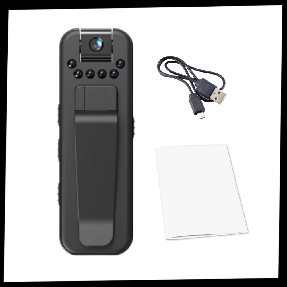 Câmera corporal sem fio da Feiona, compatível com OTG, ideal para gravações em vídeo e fotos em formato portátil.