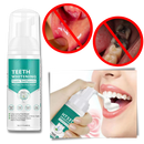 Espuma branqueadora para dentes da marca Ounabing, produto de cuidados bucais com embalagem branca e tubo.