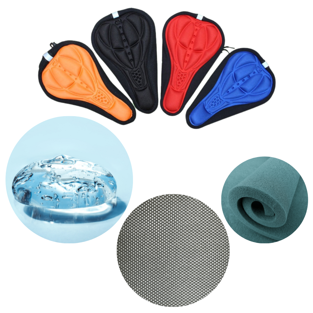 Coussin de selle de vélo rembourré em gel de silicone da Outtop, na cor laranja, ideal para ciclismo confortável.