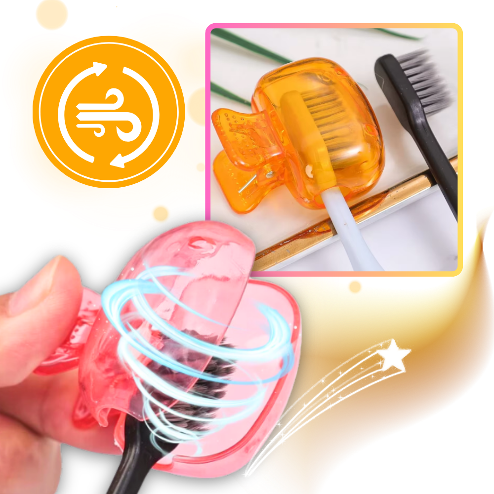 Capa higiênica portátil para cabeça de escova de dentes Outtop, proteção e higiene para cuidados bucais, na cor laranja