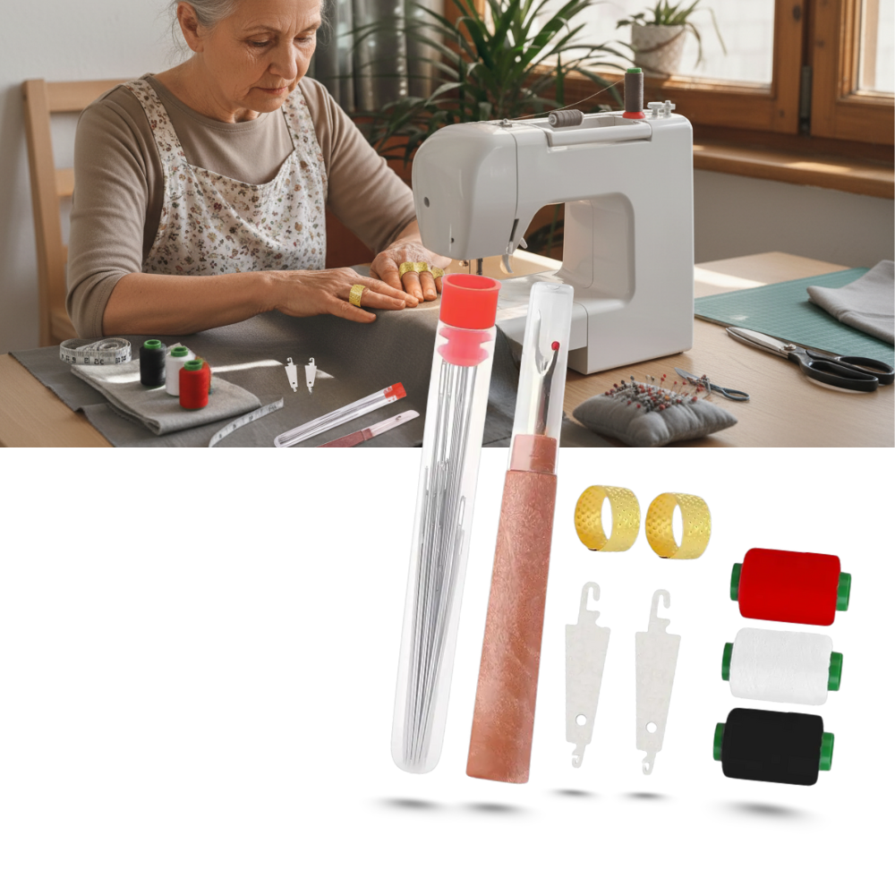 Conjunto de 31 agulhas para bordado com gncha grossa da marca Outus, ideal para artesanato e trabalhos de costura.