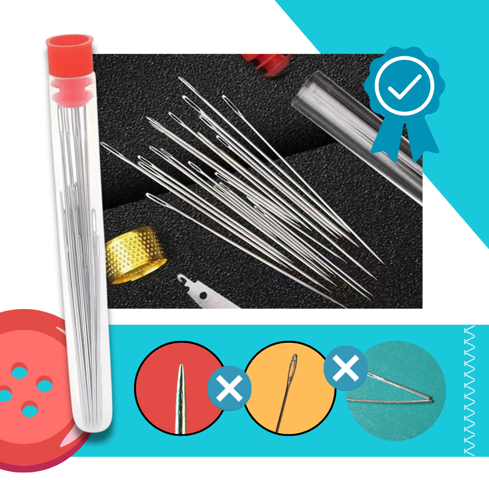 Kit de 31 agulhas grossas para bordado da marca Outus, ideal para projetos de artesanato e costura criativa.
