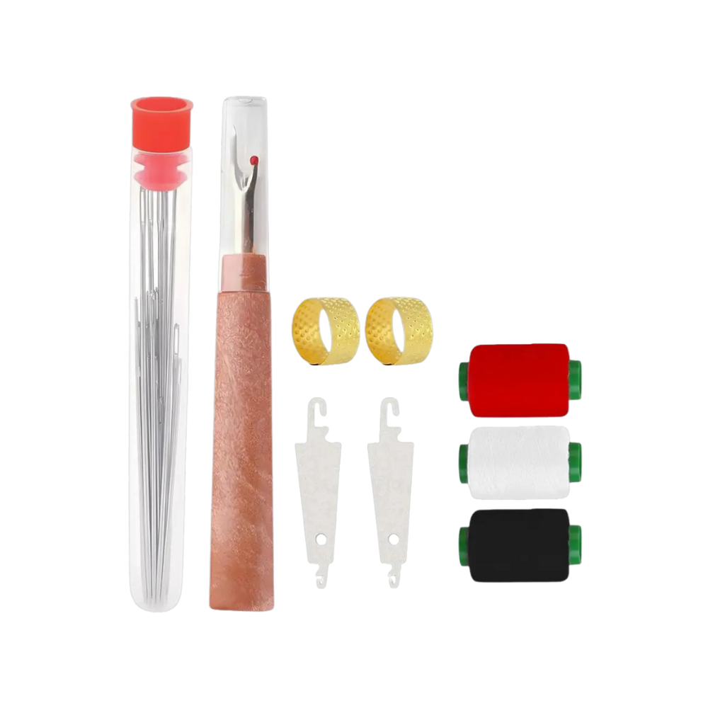 Conjunto de 31 agulhas de bordar com chas grandes para artesanato, marca Outus, ideal para projetos de artes manuais.