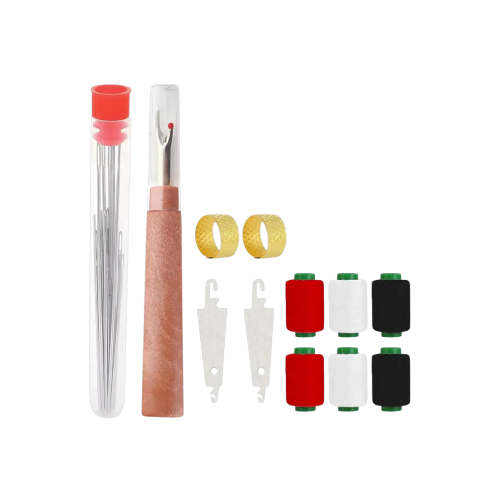 Kit de 31 agulhas de bordar com agulhas grandes da marca Outus, ideal para artesanato e trabalhos manuais de costura.