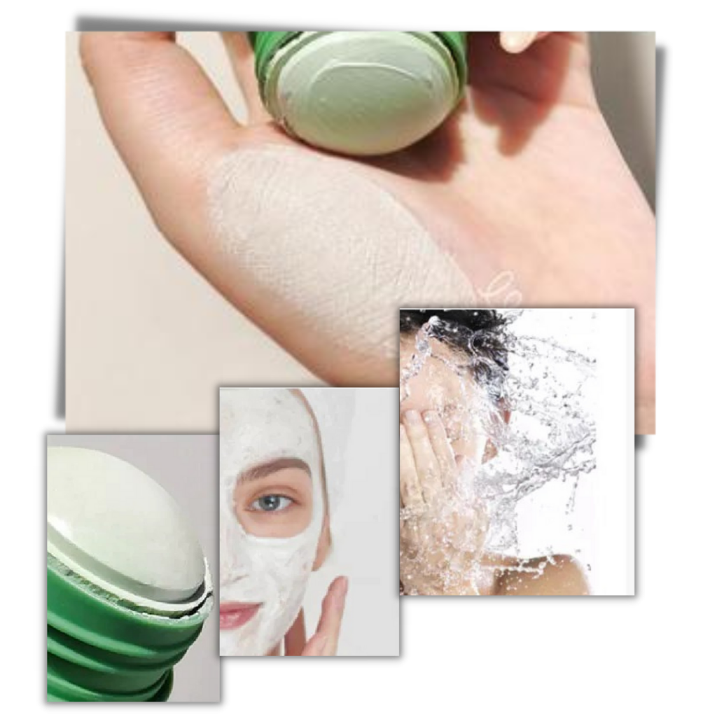 Máscara facial de chá verde da Overtake, com efeito limpador e anti-poros pretos, para pele limpa e revitalizada.