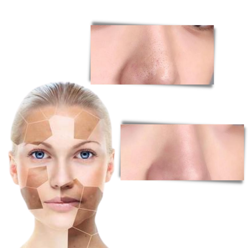 Máscara de chá verde da Overtake, cosmético facial para limpar a pele e reduzir pontos negros, com textura cremosa.