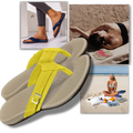Chinelo ortopédico Ozerty com tiras ajustáveis na cor azul, ideal para conforto e suporte aos pés.