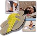 Chinelo ortopédico Ozerty com tiras ajustáveis na cor azul, ideal para conforto e suporte aos pés.