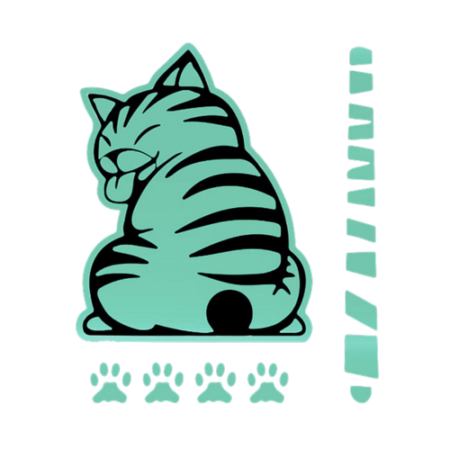 Autocollant pour essuie-glace de chat espiègle, décoration de véhicule, marque Ozerty France, vert clair.