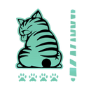 Autocollant pour essuie-glace de chat espiègle, décoration de véhicule, marque Ozerty France, vert clair.