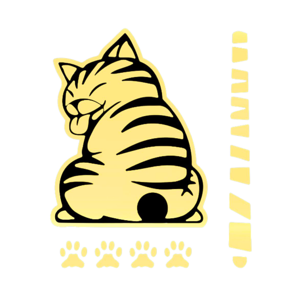 Autocollant pour essuie-glace Chat espiègle de Ozerty France, décoration de véhicule avec motif de chat vert clair.