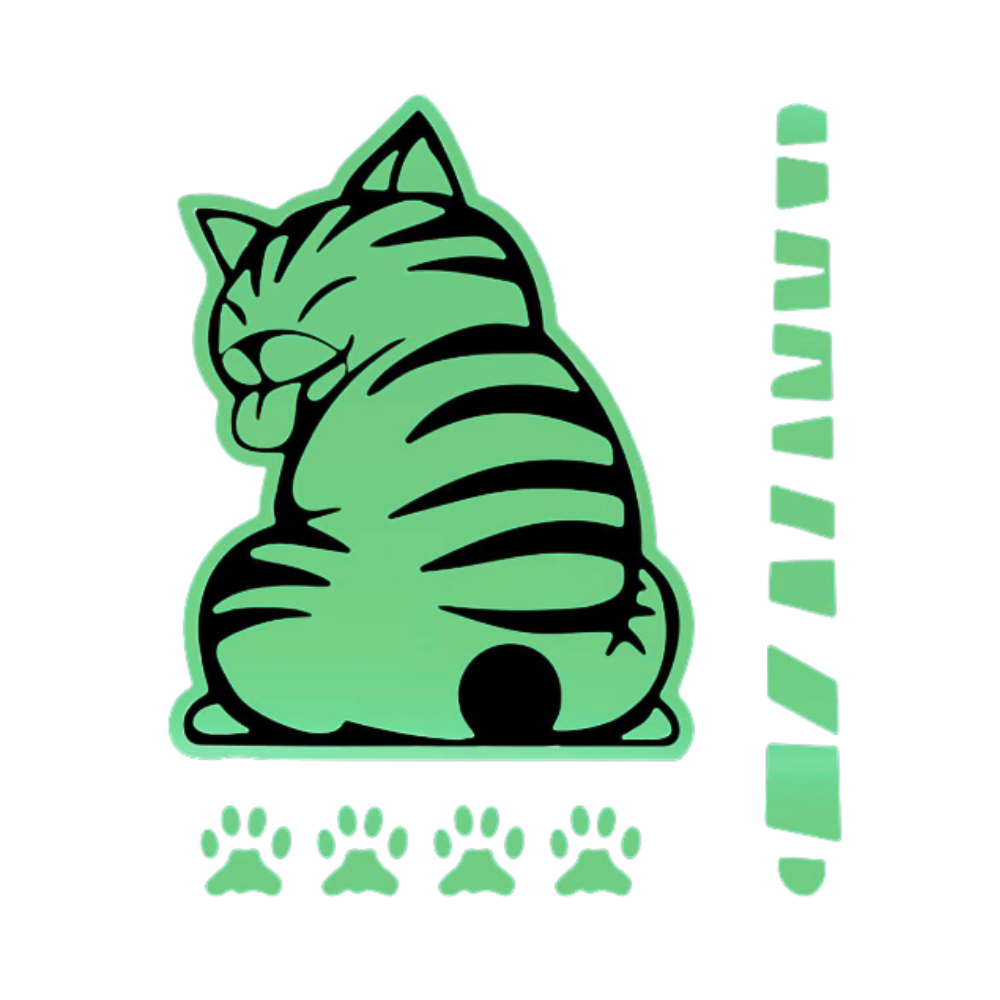 Autocollant pour essuie-glace de chat espiègle, décoration de véhicule, en vert clair, de la marque Ozerty France.