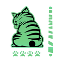 Autocollant pour essuie-glace de chat espiègle, décoration de véhicule, en vert clair, de la marque Ozerty France.