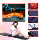 Este é um colchão de massagem thermoterapêutico da Ozerty France para relaxamento corporal, na cor preta, usado para massagens.