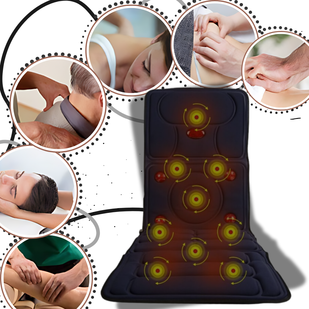 Tapete de massagem terapêutica Ozerty France para relaxamento corporal, com superfície preta para massagens de corpo inteiro.