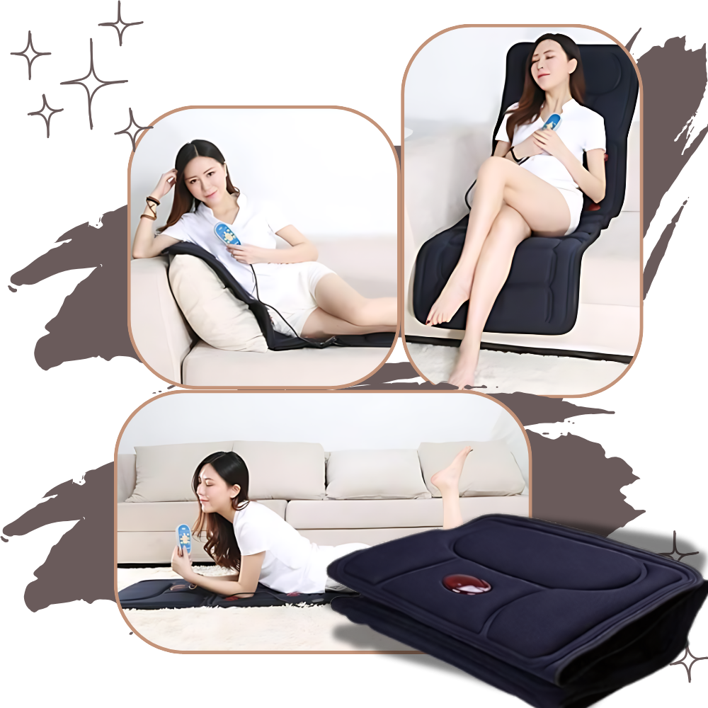 Tapete de massagem terapêutica Ozerty France, preto, para relaxamento e bem-estar do corpo inteiro.