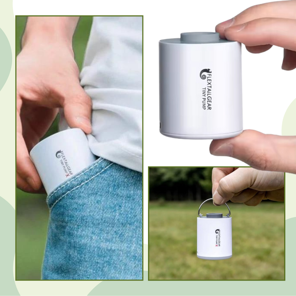Mini bomba de ar rápida Ozerty France para inflar e desinflar, com design compacto e portátil.