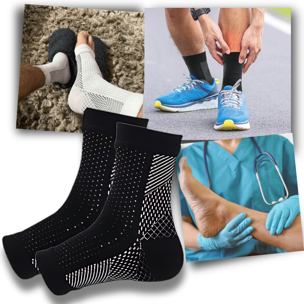Meias confortáveis Avidda para neuropatia, com design que alivia dores e melhora o conforto dos pés.