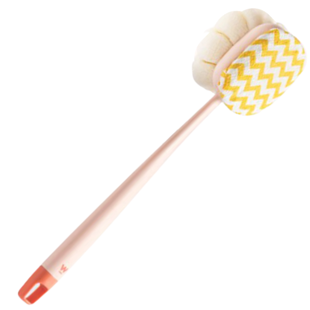 Escova de banho exfoliante para o corpo da marca Pakainn com cerdas de nylon rosa, ideal para cuidados de pele.