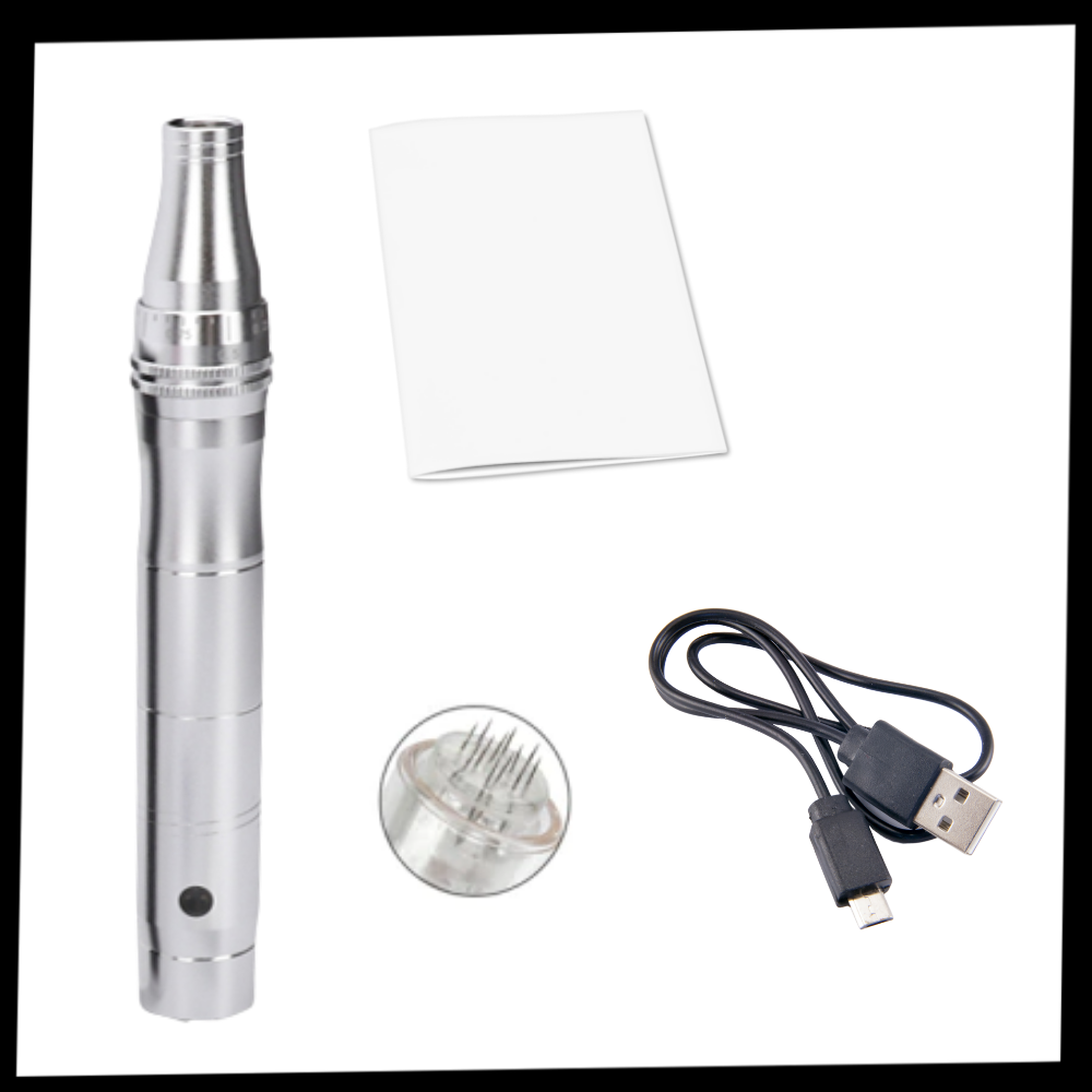 Stylo Dermique de Micro-aiguilletage da Pakainn, cosmético para tratamento facial com agulhas finas em embalagem rosa