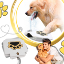 Fonte de água para cachorro Aomeily, acionada pela pata, com fluxo de água contínuo para hidratação fácil.