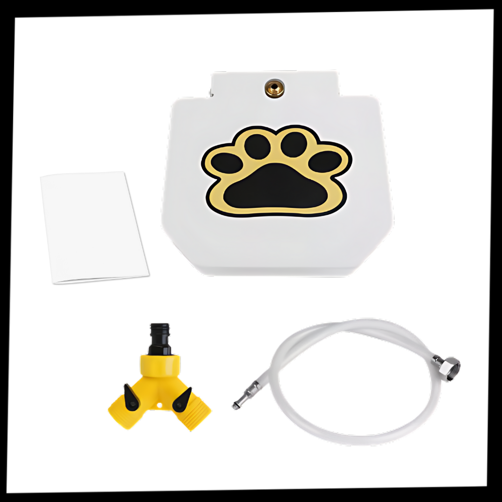 Fonte de água para cães Aomeily ativada por patinha, com bico de acionamento fácil e recipiente transparente para água limpa.
