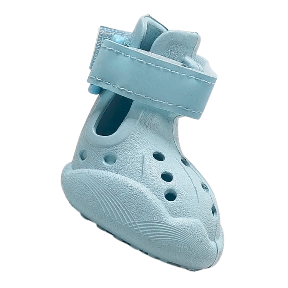 Botinas de proteção para patas de cachorro na cor azul, acessório de segurança da marca Sodial, ideal para proteger as patas do cão.