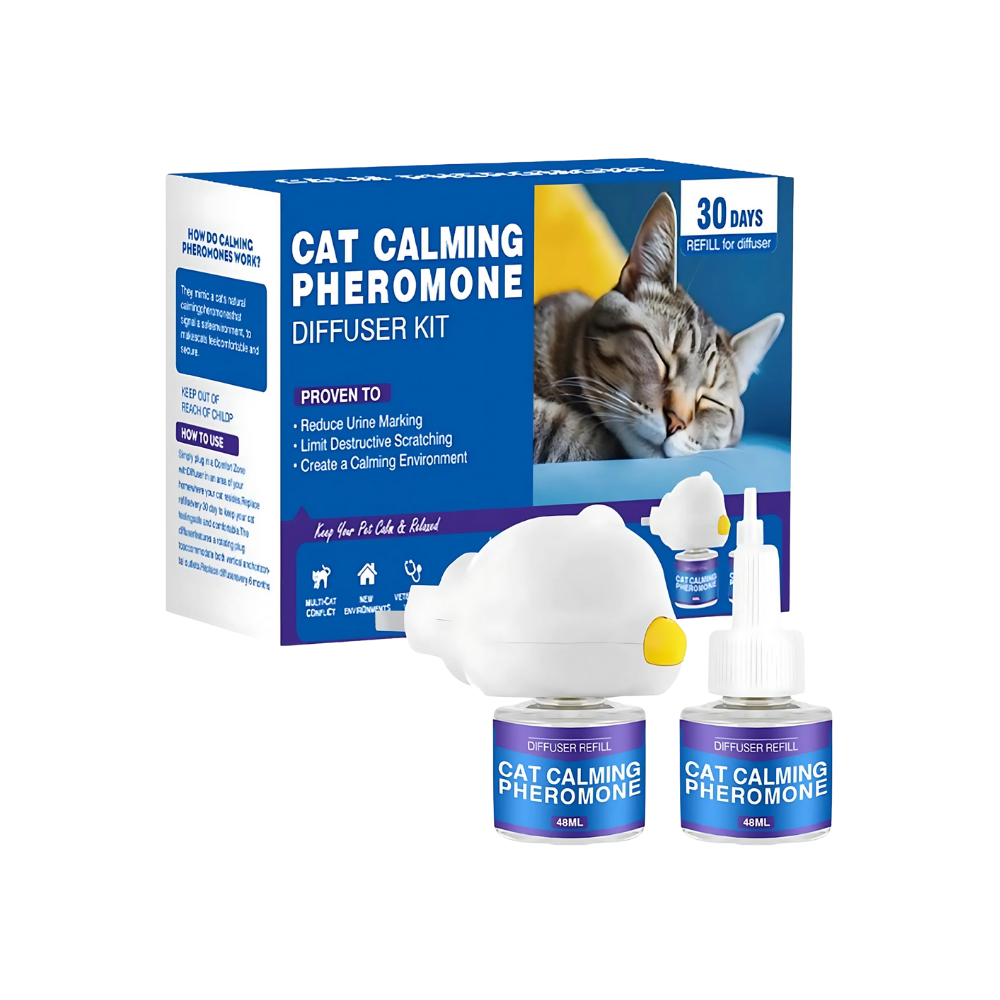 Difusor de feromônios Yubatuo para cães, acessório calmante de 96ml com design de patas para promover tranquilidade.