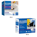 Difusor de feromônios Yubatuo para cães, acessório relaxante com design que mostra as dimensões do produto.