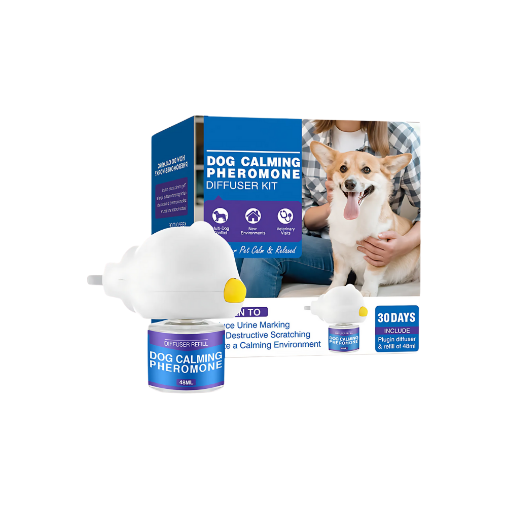 Difusor de feromônios Yubatuo para cães, acessório com frasco de 48ml para promover calma e bem-estar dos pets.