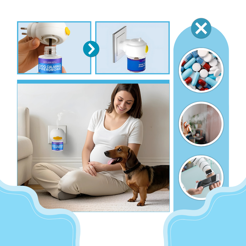 Difusor de feromônios Yubatuo para cães, plug-in, ajuda a promover relaxamento e tranquilidade para seu pet.