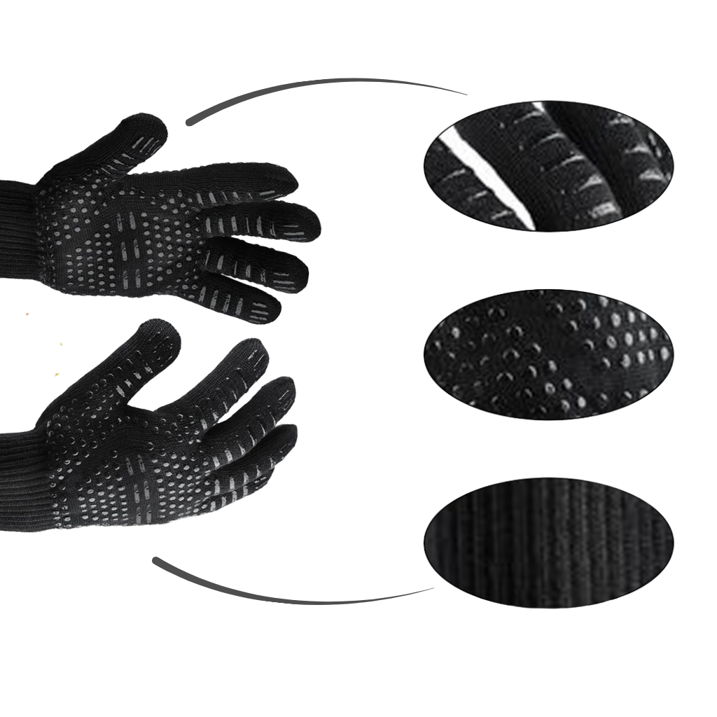 Luvas de silicone vermelhas para churrasco resistentes ao calor, acessório para eletrodomésticos Peantoia, 1 par