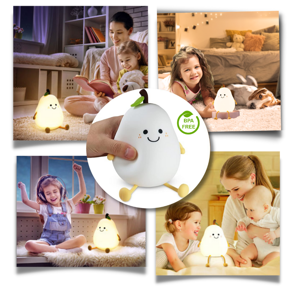 Lâmpada LED USB em forma de pera da Jianda, luz suave, material macio, ideal para iluminação portátil e decorativa.