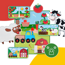 Livro interativo de velcro da Pearoft com tema de fazenda, brinquedo educativo de tecido para crianças.